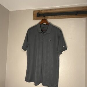 Nike Polo Golf Dri-Fit Shirt Men's Size XXL Gray Logo Active Outdoor